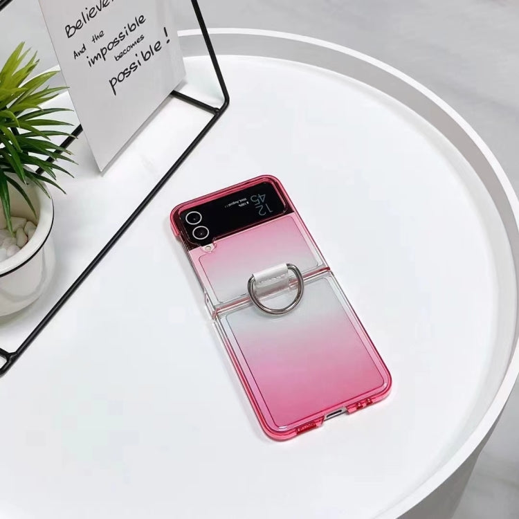 For Samsung Galaxy Z Flip4 5G Gradient Color Ring Holder Fold Phone Case