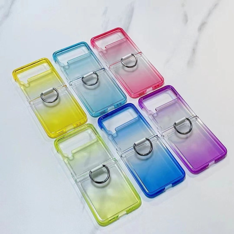 For Samsung Galaxy Z Flip4 5G Gradient Color Ring Holder Fold Phone Case