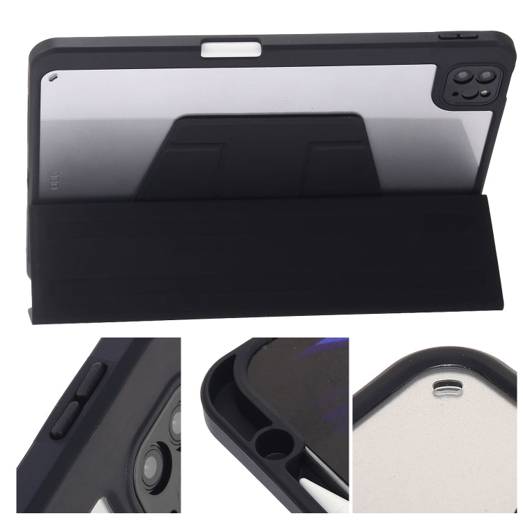 For iPad Pro 11 2022 / 2021 / 2020 / 2018 / Air 2022 / 2020 10.9 3-Fold 360 Rotation Acrylic Leather Smart Tablet Case