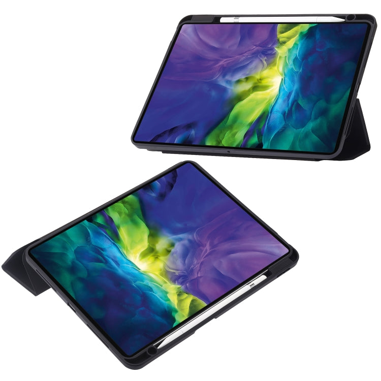 For iPad Pro 11 2022 / 2021 / 2020 / 2018 / Air 2022 / 2020 10.9 3-Fold 360 Rotation Acrylic Leather Smart Tablet Case