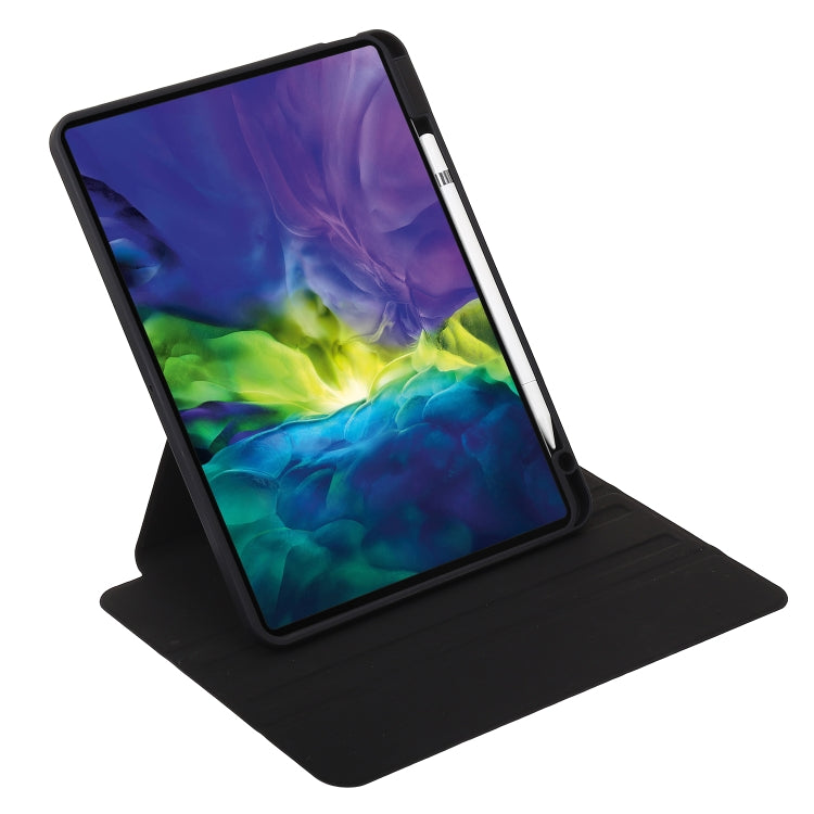 For iPad Pro 11 2022 / 2021 / 2020 / 2018 / Air 2022 / 2020 10.9 3-Fold 360 Rotation Acrylic Leather Smart Tablet Case