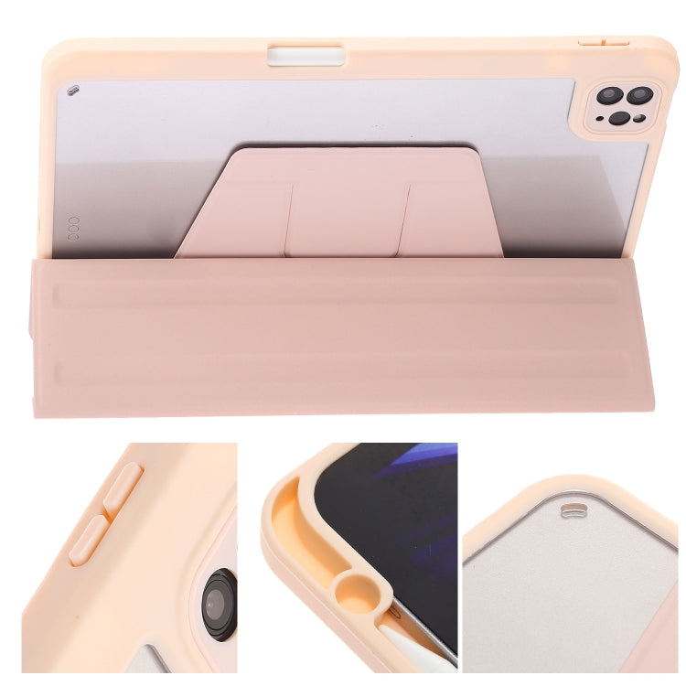 For iPad Pro 11 2022 / 2021 / 2020 / 2018 / Air 2022 / 2020 10.9 3-Fold 360 Rotation Acrylic Leather Smart Tablet Case