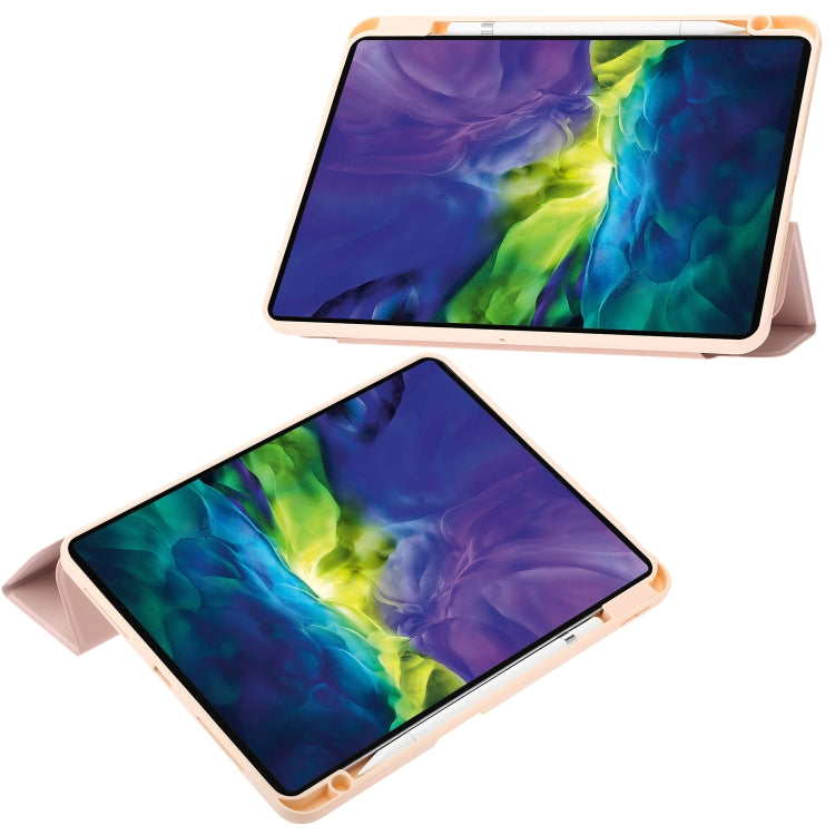 For iPad Pro 11 2022 / 2021 / 2020 / 2018 / Air 2022 / 2020 10.9 3-Fold 360 Rotation Acrylic Leather Smart Tablet Case