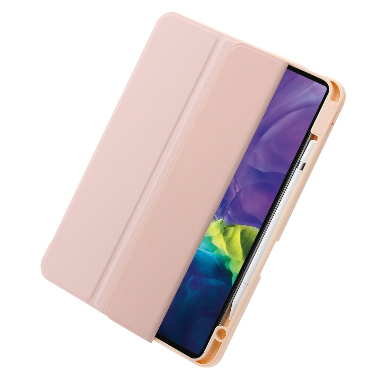 For iPad Pro 11 2022 / 2021 / 2020 / 2018 / Air 2022 / 2020 10.9 3-Fold 360 Rotation Acrylic Leather Smart Tablet Case