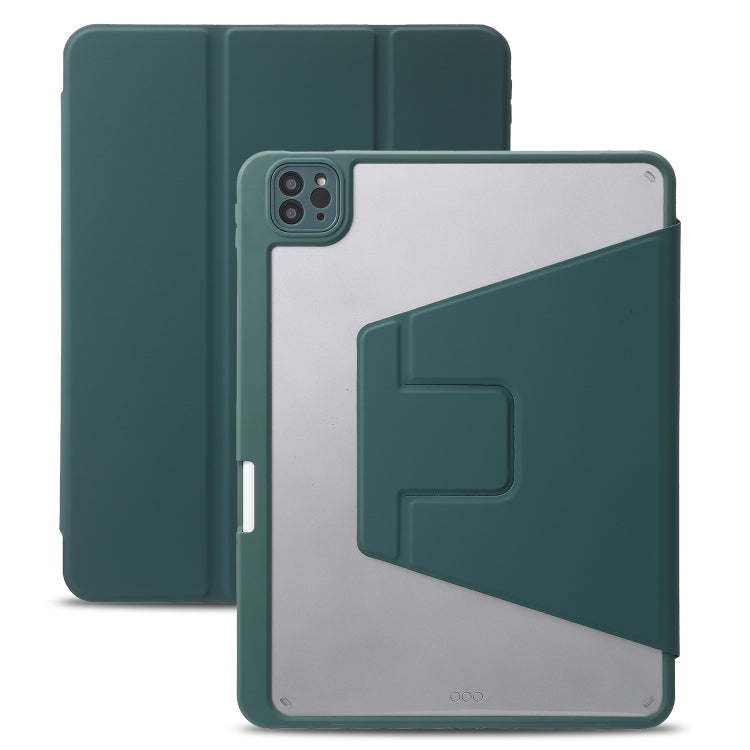 For iPad Pro 11 2022 / 2021 / 2020 / 2018 / Air 2022 / 2020 10.9 3-Fold 360 Rotation Acrylic Leather Smart Tablet Case