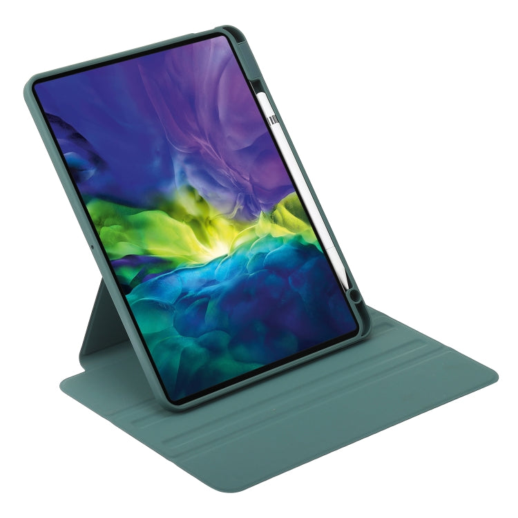 For iPad Pro 11 2022 / 2021 / 2020 / 2018 / Air 2022 / 2020 10.9 3-Fold 360 Rotation Acrylic Leather Smart Tablet Case