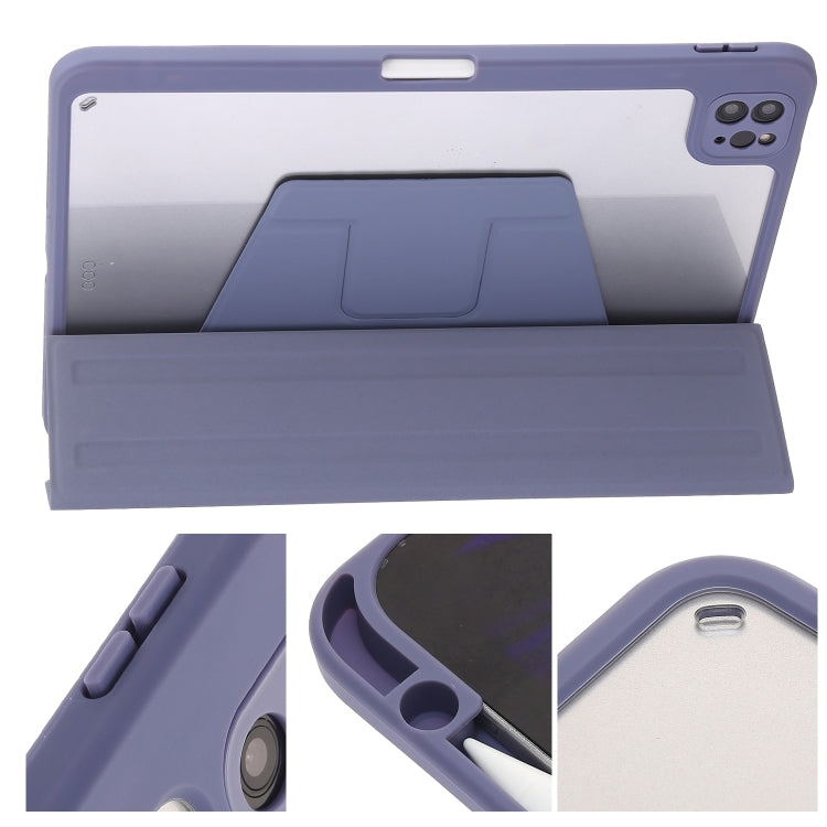 For iPad Pro 11 2022 / 2021 / 2020 / 2018 / Air 2022 / 2020 10.9 3-Fold 360 Rotation Acrylic Leather Smart Tablet Case