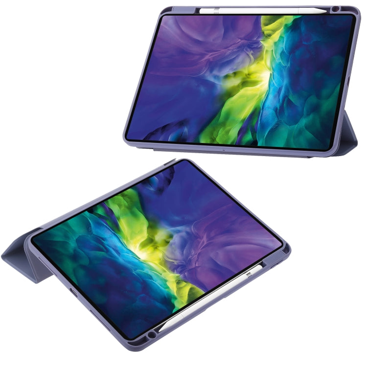 For iPad Pro 11 2022 / 2021 / 2020 / 2018 / Air 2022 / 2020 10.9 3-Fold 360 Rotation Acrylic Leather Smart Tablet Case