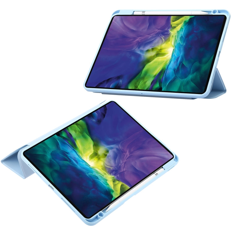 For iPad Pro 11 2022 / 2021 / 2020 / 2018 / Air 2022 / 2020 10.9 3-Fold 360 Rotation Acrylic Leather Smart Tablet Case