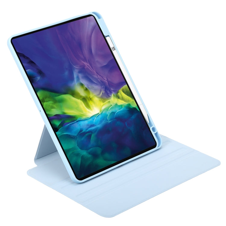 For iPad Pro 11 2022 / 2021 / 2020 / 2018 / Air 2022 / 2020 10.9 3-Fold 360 Rotation Acrylic Leather Smart Tablet Case