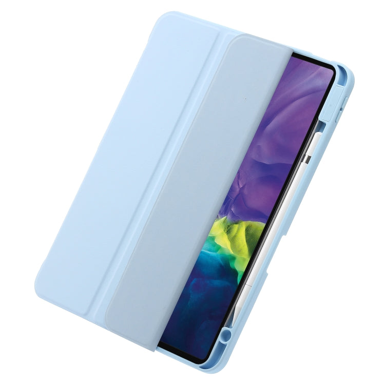 For iPad Pro 11 2022 / 2021 / 2020 / 2018 / Air 2022 / 2020 10.9 3-Fold 360 Rotation Acrylic Leather Smart Tablet Case
