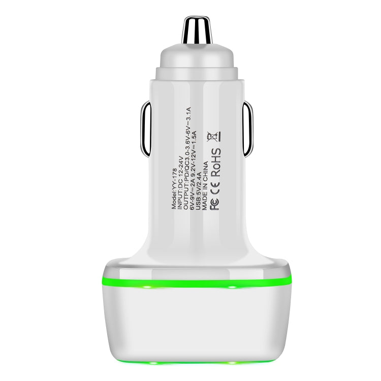 ACC-178 30W Dual USB+USB-C/Type-C Fast Charge Car Charger