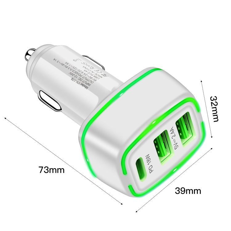 ACC-178 30W Dual USB+USB-C/Type-C Fast Charge Car Charger