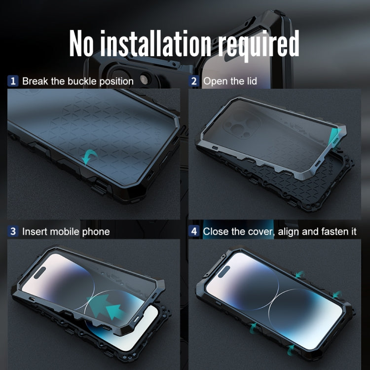 For iPhone 14 Pro R-JUST Life Waterproof Dustproof Shockproof Phone Case