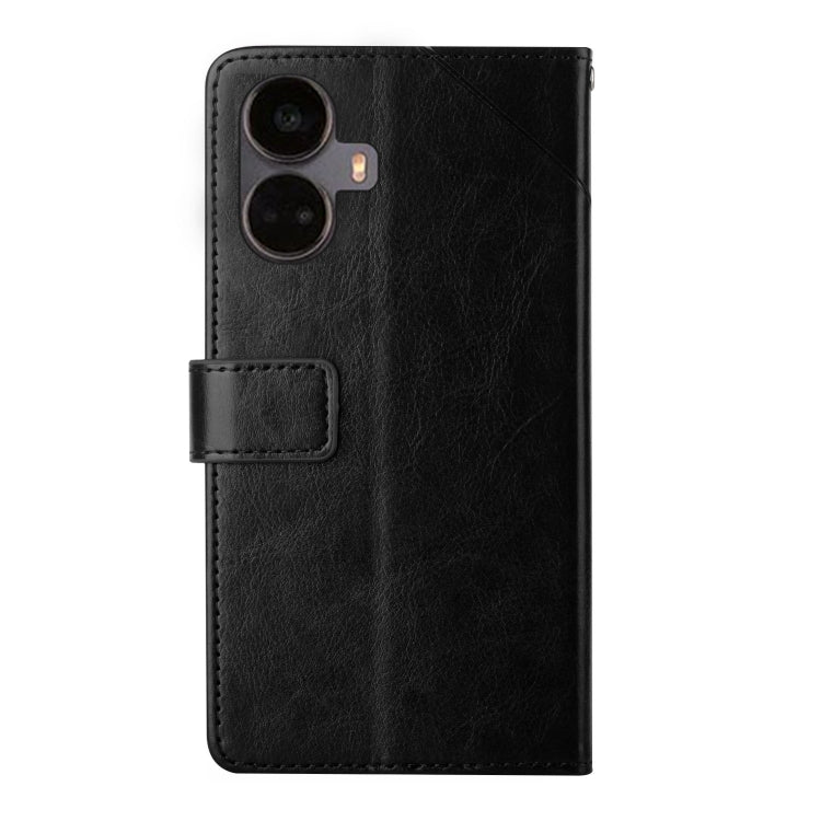 For Realme 10 Pro+ HT01 Y-shaped Pattern Flip Leather Phone Case