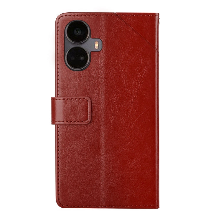 For Realme 10 Pro+ HT01 Y-shaped Pattern Flip Leather Phone Case