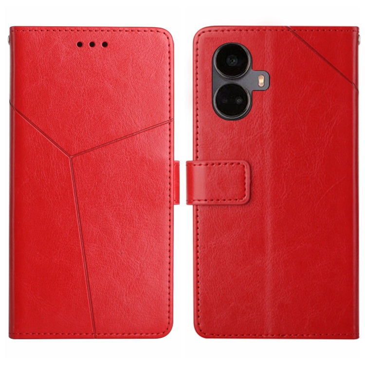 For Realme 10 Pro+ HT01 Y-shaped Pattern Flip Leather Phone Case