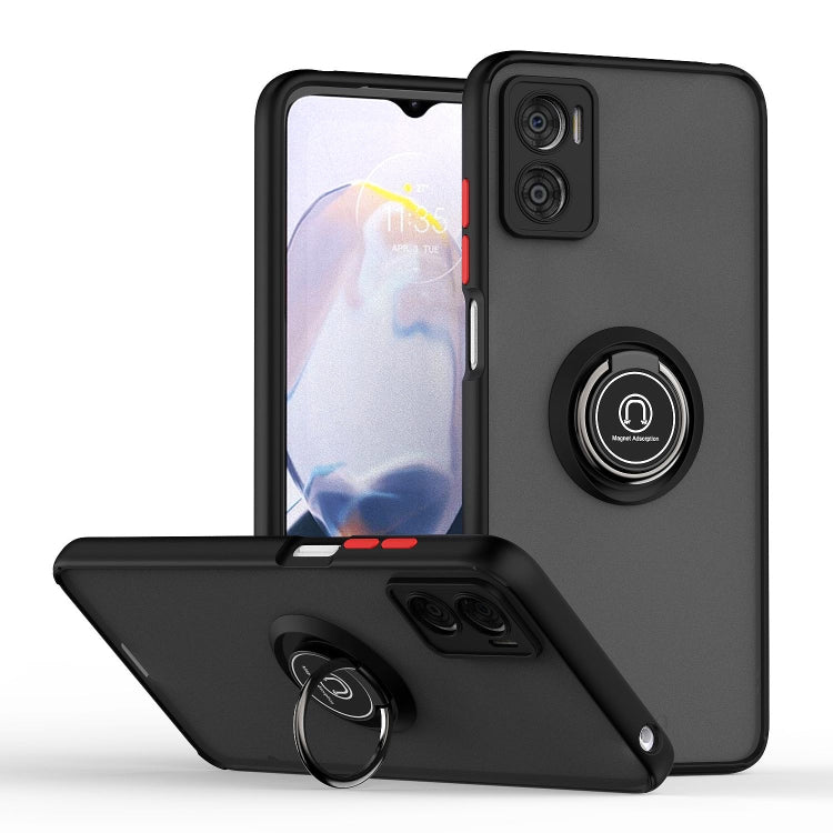 For Motorola Moto E22 Q Shadow 1 Series TPU + PC Phone Case with Ring Holder