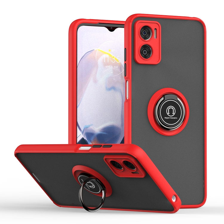 For Motorola Moto E22 Q Shadow 1 Series TPU + PC Phone Case with Ring Holder