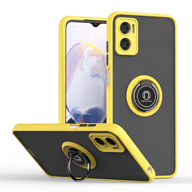 For Motorola Moto E22 Q Shadow 1 Series TPU + PC Phone Case with Ring Holder