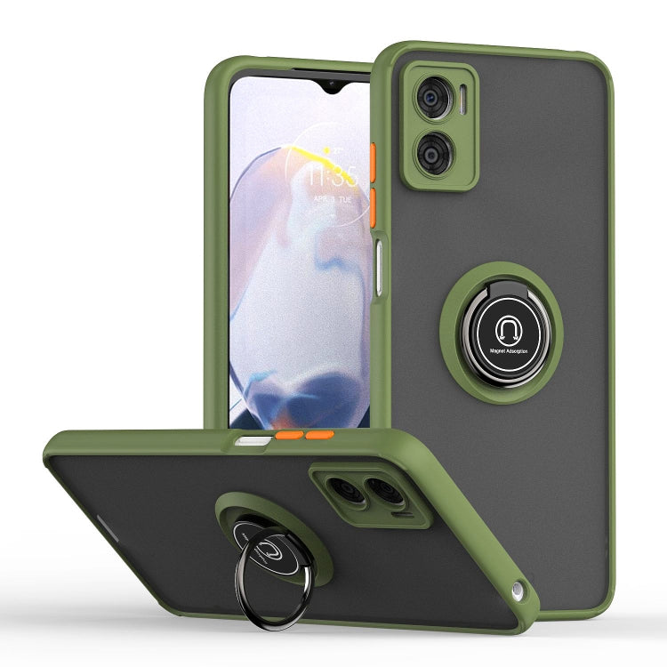 For Motorola Moto E22 Q Shadow 1 Series TPU + PC Phone Case with Ring Holder