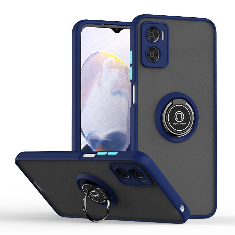 For Motorola Moto E22 Q Shadow 1 Series TPU + PC Phone Case with Ring Holder