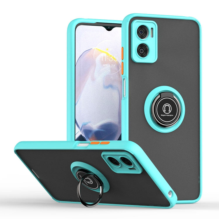 For Motorola Moto E22 Q Shadow 1 Series TPU + PC Phone Case with Ring Holder