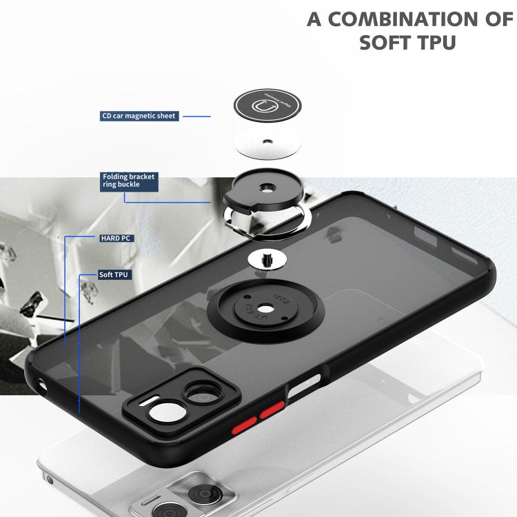 For Motorola Moto E22 Q Shadow 1 Series TPU + PC Phone Case with Ring Holder