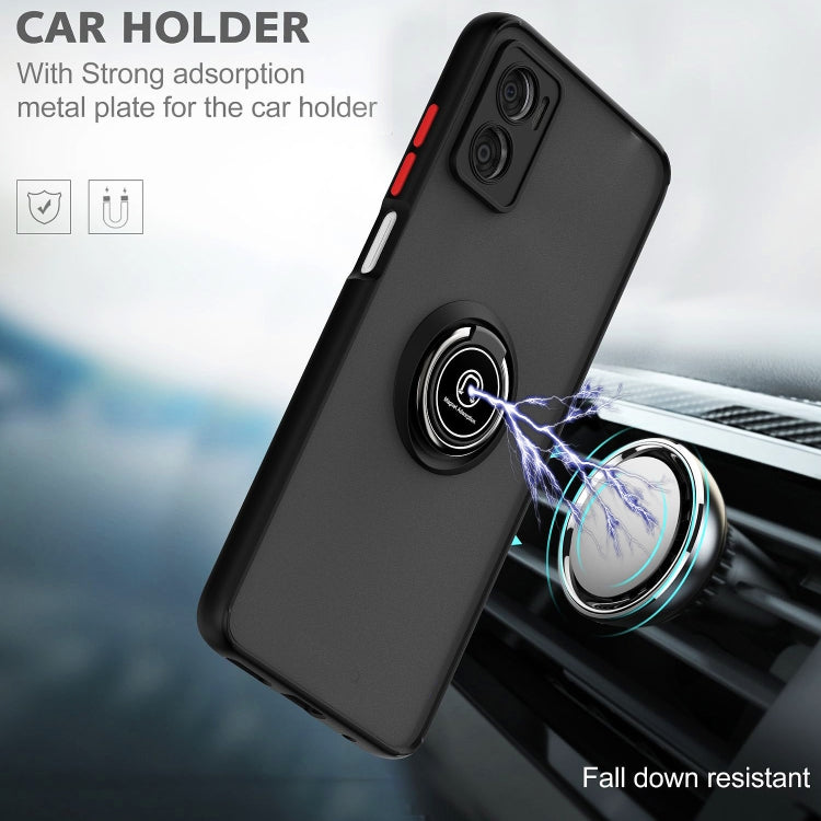 For Motorola Moto E22 Q Shadow 1 Series TPU + PC Phone Case with Ring Holder