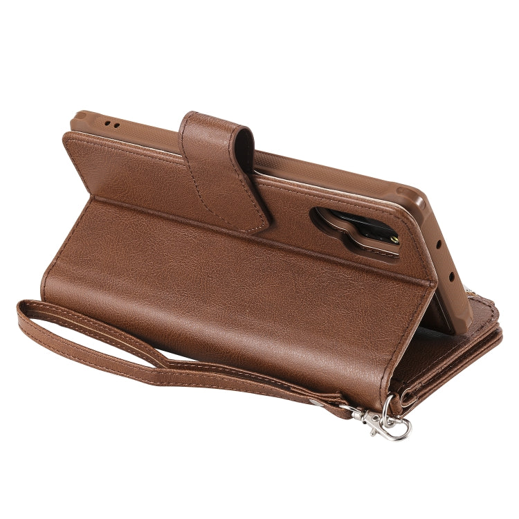For Galaxy Note 10 Pro 2 in 1 Solid Color Zipper Shockproof Protective Case with Card Slots & Bracket & Photo Holder & Wallet Function