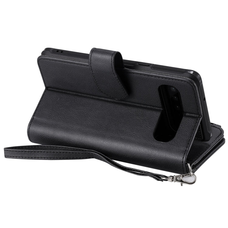 For Galaxy S10 5G 2 in 1 Solid Color Zipper Shockproof Protective Case with Card Slots & Bracket & Photo Holder & Wallet Function
