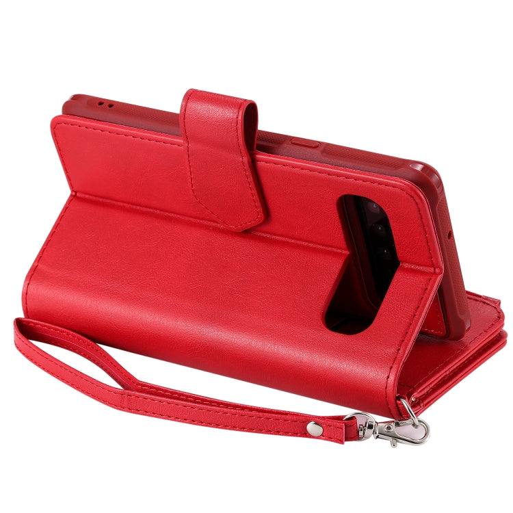 For Galaxy S10 5G 2 in 1 Solid Color Zipper Shockproof Protective Case with Card Slots & Bracket & Photo Holder & Wallet Function
