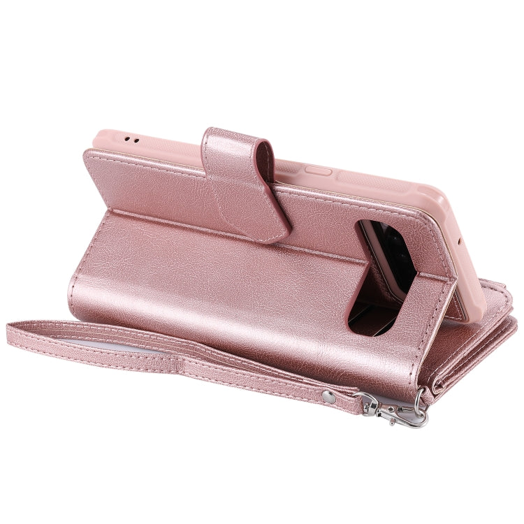 For Galaxy S10 5G 2 in 1 Solid Color Zipper Shockproof Protective Case with Card Slots & Bracket & Photo Holder & Wallet Function