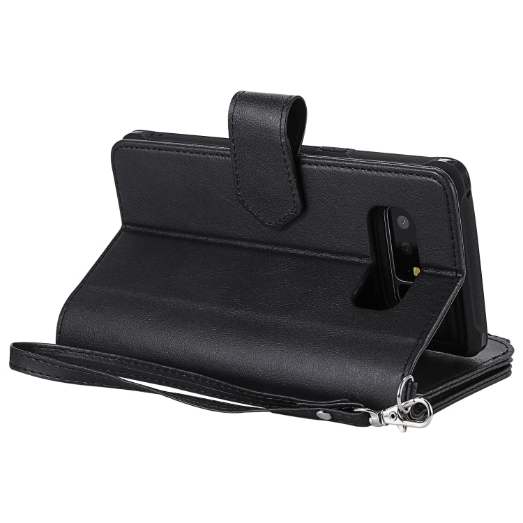 For Galaxy Note 8 2 in 1 Solid Color Zipper Shockproof Protective Case with Card Slots & Bracket & Photo Holder & Wallet Function
