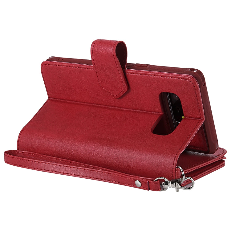 For Galaxy Note 8 2 in 1 Solid Color Zipper Shockproof Protective Case with Card Slots & Bracket & Photo Holder & Wallet Function
