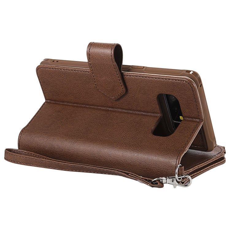 For Galaxy Note 8 2 in 1 Solid Color Zipper Shockproof Protective Case with Card Slots & Bracket & Photo Holder & Wallet Function