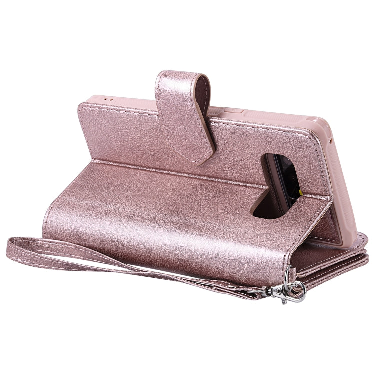 For Galaxy Note 8 2 in 1 Solid Color Zipper Shockproof Protective Case with Card Slots & Bracket & Photo Holder & Wallet Function