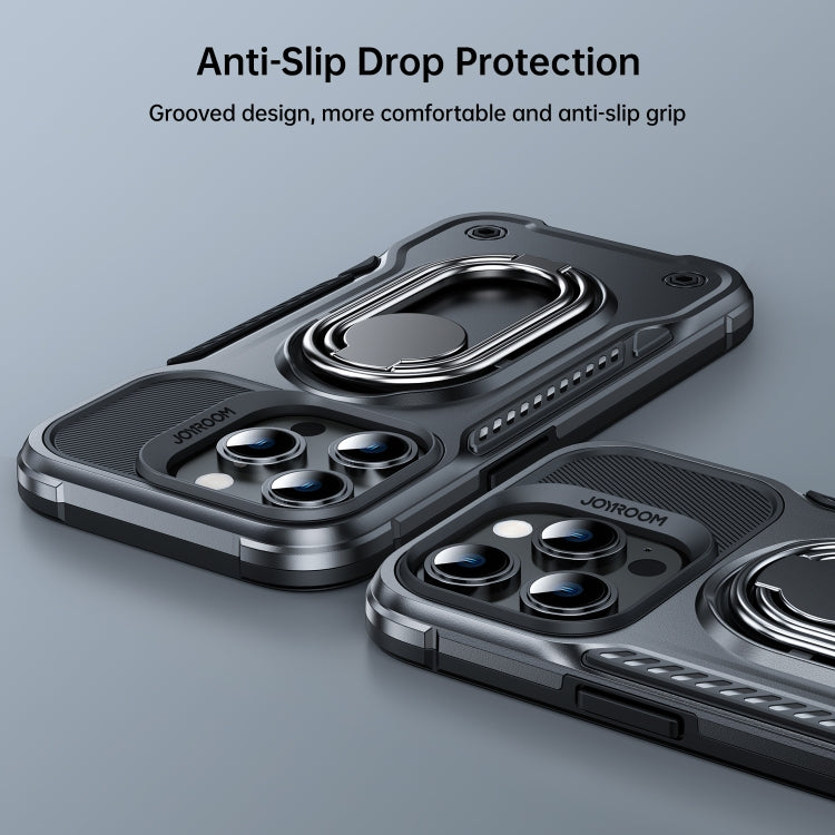 For iPhone 14 Plus JOYROOM PC + TPU Dual-layer Shockproof Phone Case with Rotating Holder(Black)
