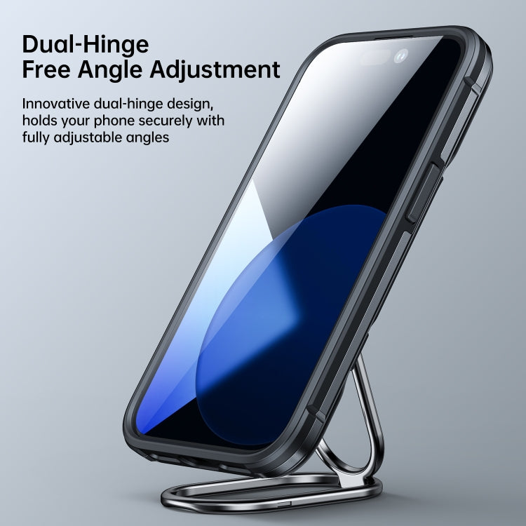 For iPhone 14 Pro Max JOYROOM PC + TPU Dual-layer Shockproof Phone Case with Rotating Holder(Black)