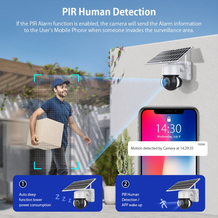 ST-S518-2M-TY 2.4G Wifi Solar Battery Powered Floodlight PTZ Camera with  PIR Human Detection