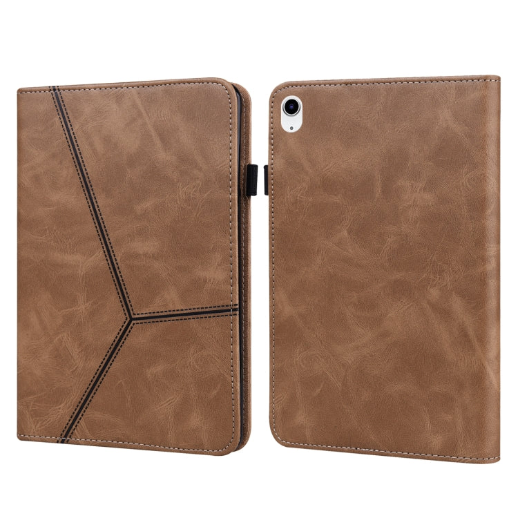 For iPad 10th Gen 10.9 2022 Solid Color Embossed Striped Leather Tablet Case