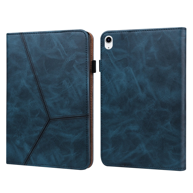 For iPad 10th Gen 10.9 2022 Solid Color Embossed Striped Leather Tablet Case