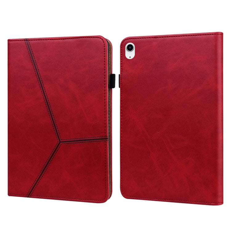 For iPad 10th Gen 10.9 2022 Solid Color Embossed Striped Leather Tablet Case