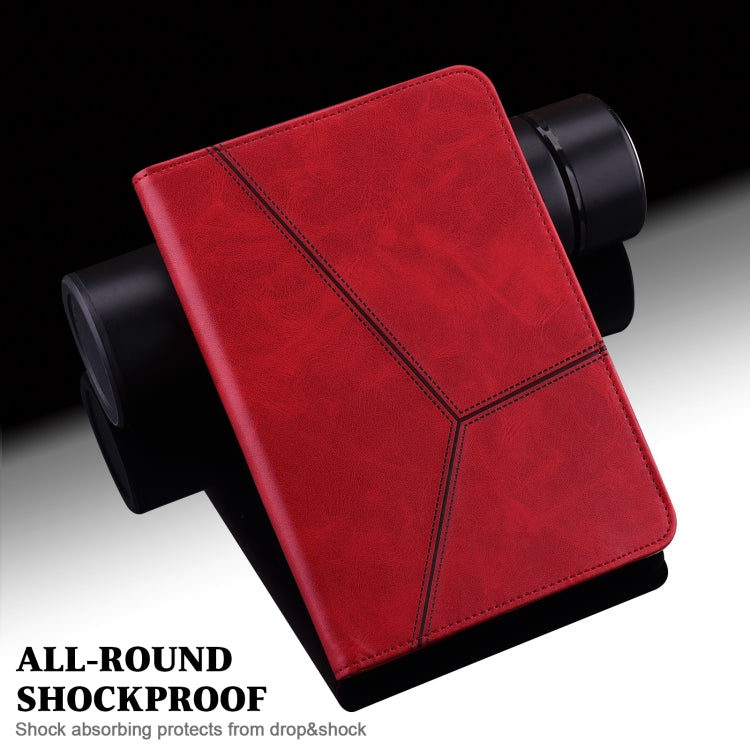 For iPad 10th Gen 10.9 2022 Solid Color Embossed Striped Leather Tablet Case