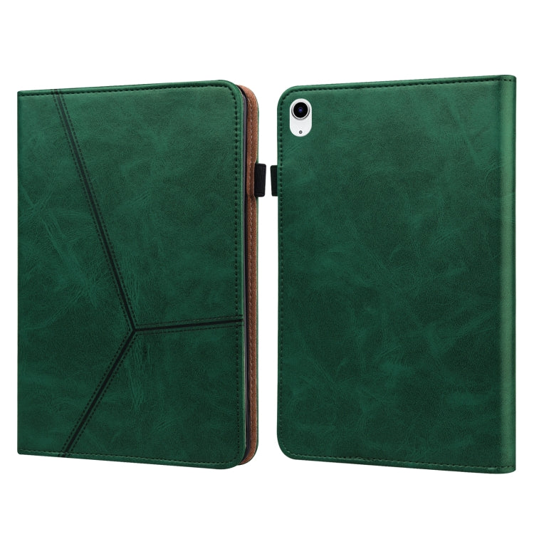 For iPad 10th Gen 10.9 2022 Solid Color Embossed Striped Leather Tablet Case
