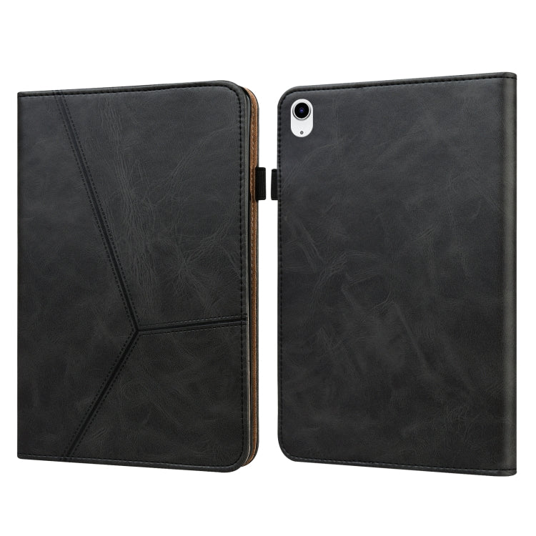 For iPad 10th Gen 10.9 2022 Solid Color Embossed Striped Leather Tablet Case