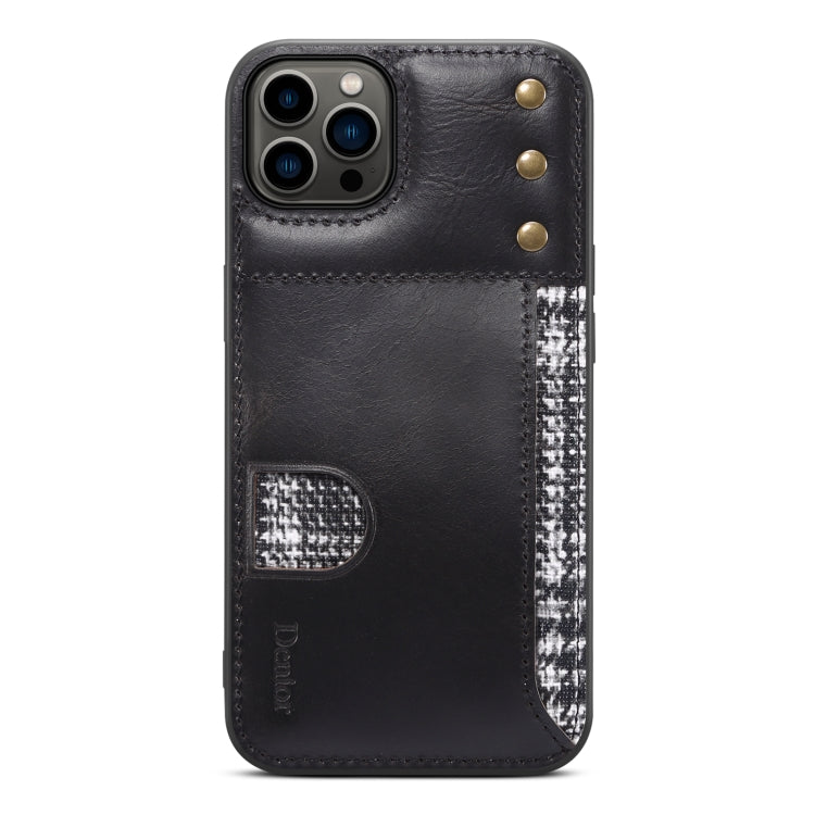 For iPhone 14 Pro Denior Oil Wax Cowhide Card Slot Phone Case