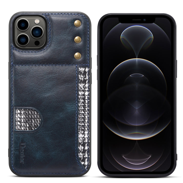 For iPhone 12 / 12 Pro Denior Oil Wax Cowhide Card Slot Phone Case
