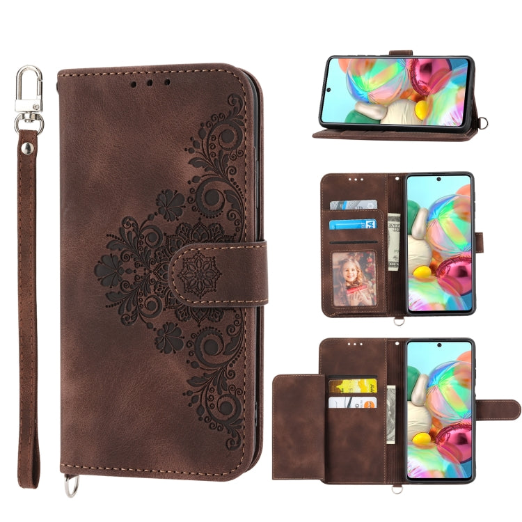For Nothing Phone 1 Skin-feel Flowers Embossed Wallet Leather Phone Case