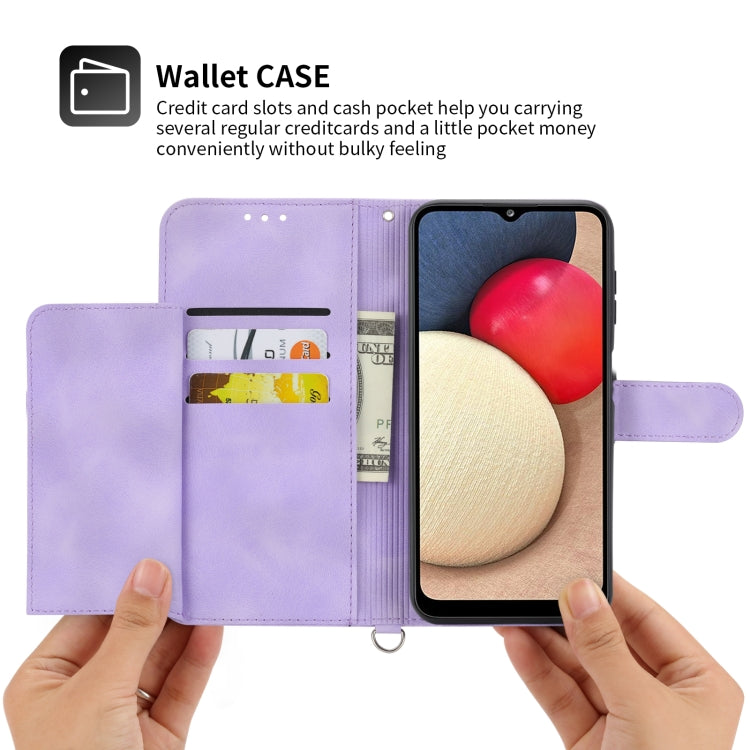 For Sharp Simple Sumaho 5 Skin-feel Flowers Embossed Wallet Leather Phone Case